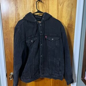 Levi's Black Hooded Denim Jacket